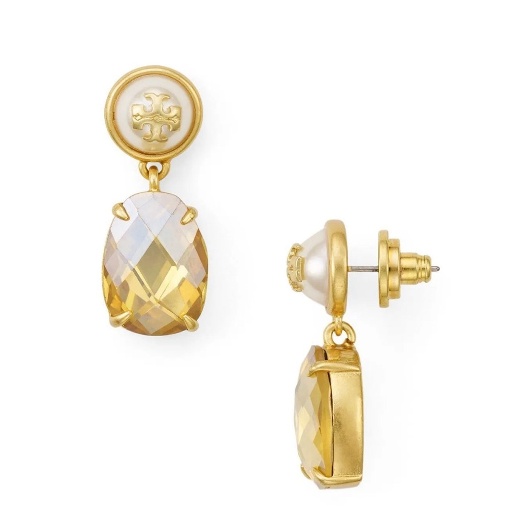 Tory Burch pearl and gold earrings
